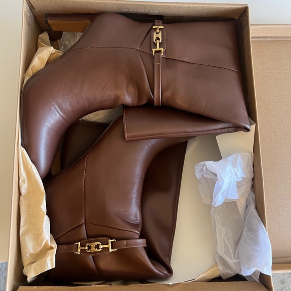 VICI Isobelle Vegan Leather Chain Accent Knee High Boots - Picture 8 of 8